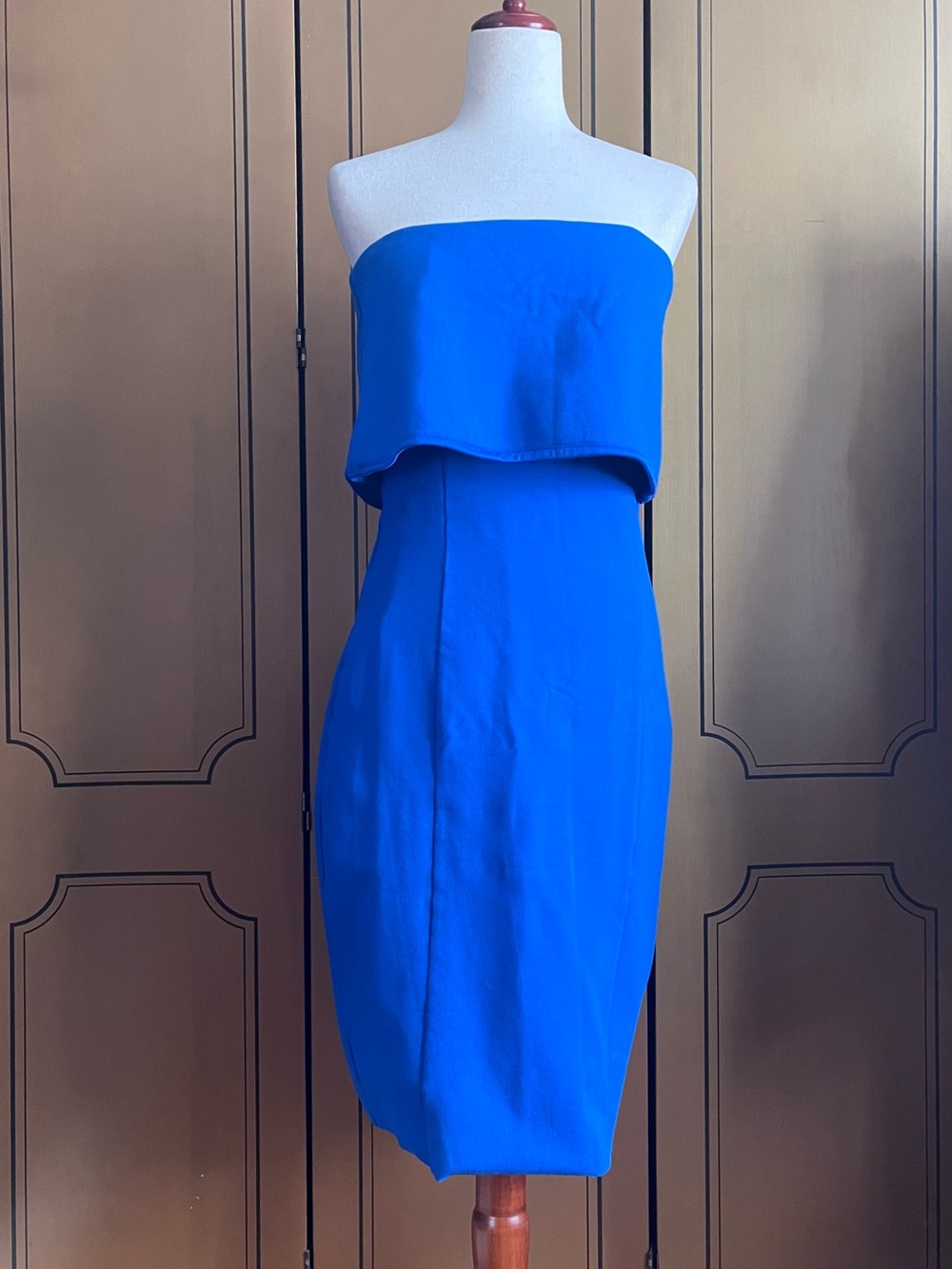 Strapless Royal Blue Sheath Dress